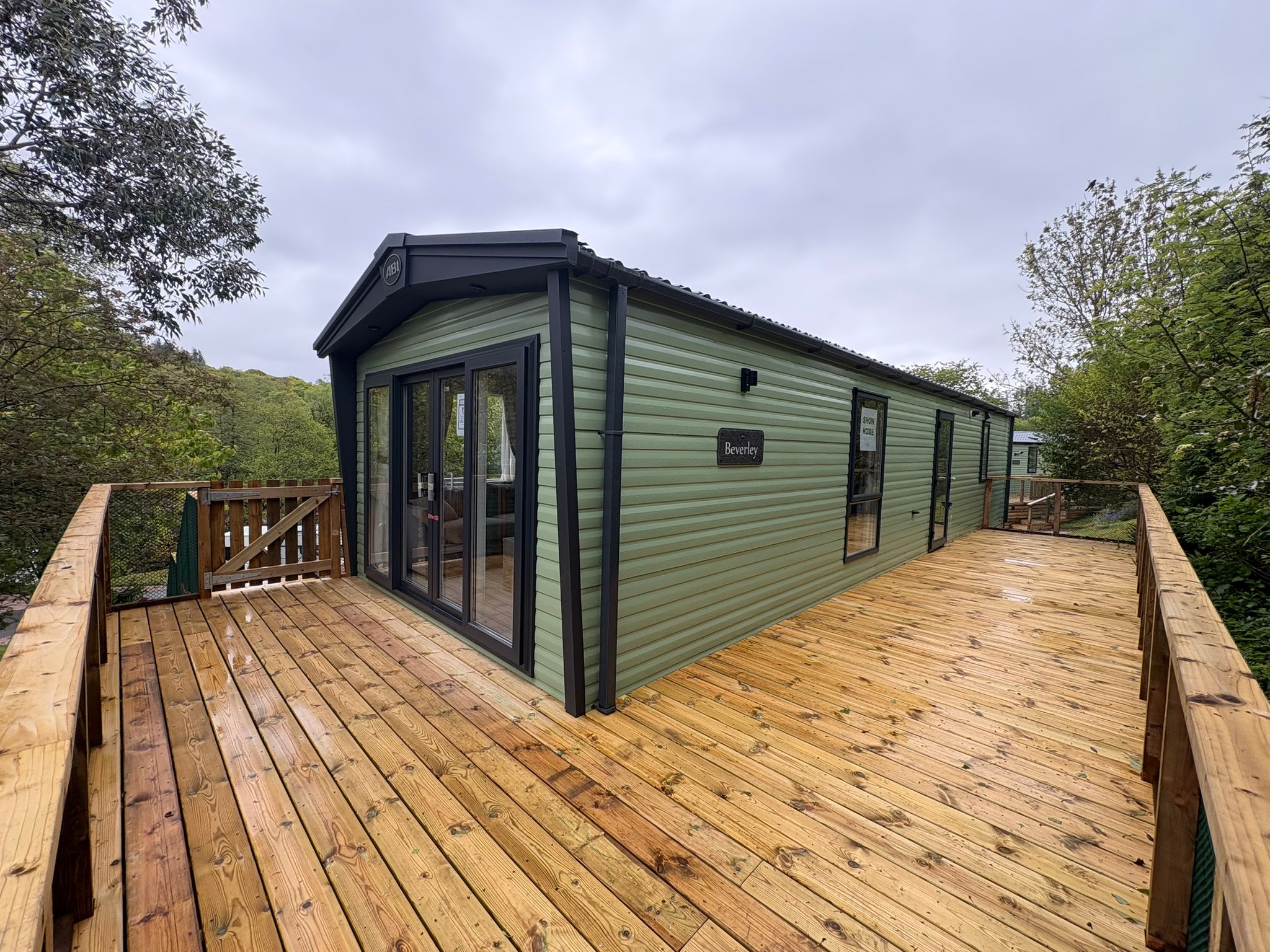 A huge entertaining deck on this new luxury caravan