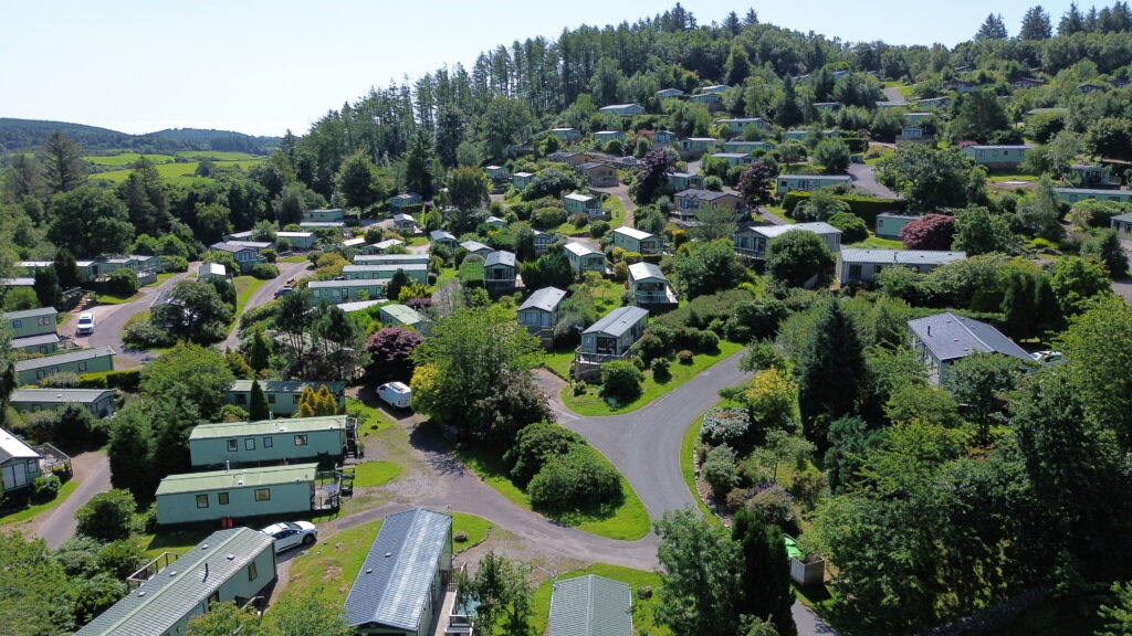 coastal kippford holiday park ariel photo of landscaped site