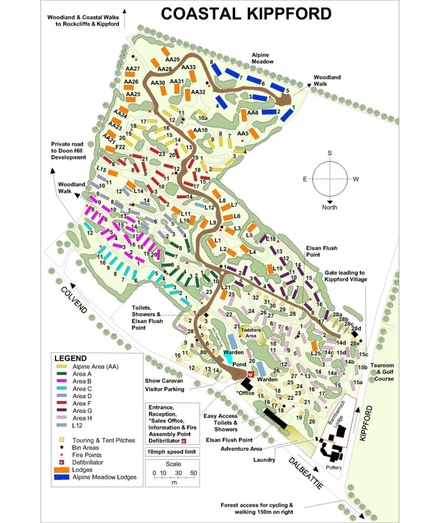 Coastal Kippford Caravan Park map